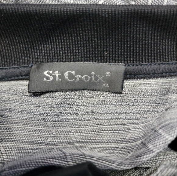 ST.CROIX Geometric Print Polo Shirt Grey and Black Size X-Large Men's - Picture 4 of 4
